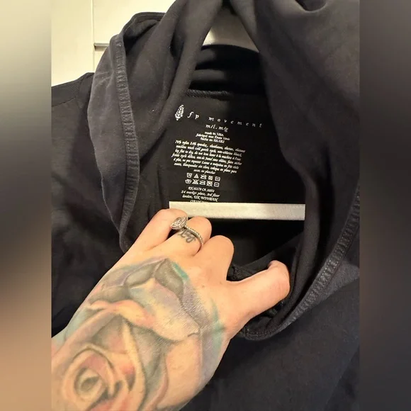 NWOT Free People Movement Good Karma Hoodie In Washed Black